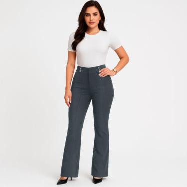 Imagem de Calça feminina Flare conforto Elegancia Com Bolso e 4 Botes - Mp Confe