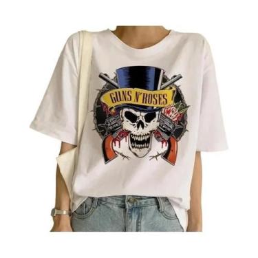Imagem de Camiseta Feminina Guns N' Roses - Branca - Estilo Punk Rock, BR-G4, Eu