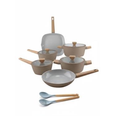 Imagem de Jogo de Panelas de Indução Norma Em Aluminio Com Revestimento Ceramico