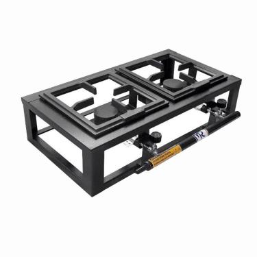 Imagem de Fogão de Mesa 2 Bocas Facility Alta Pressão MR Fogões Grelhas 20x20 Ferro Fundido