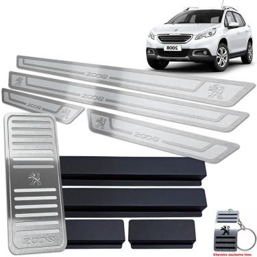Imagem de Soleira + Descanso Peugeot 2008 2015/2019 Prata Alto Relevo