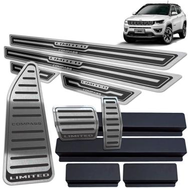 Imagem de Descanso De Pé Pedaleira Soleira Jeep Compass Limited Preto