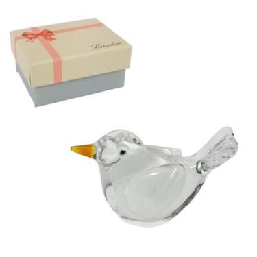 Imagem de Bibelô Passarinho Murano Laradore Branco Com Caixa Presente