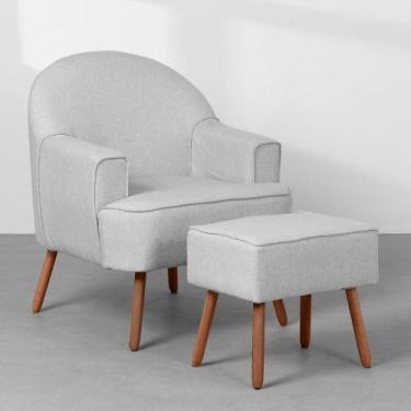 Imagem de Poltrona de Amamentação Capri com Puff - Cinza Neblina - Abra Cadabra