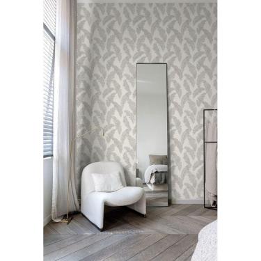 Imagem de Papel de parede maison folhagem branco - 10m x 0.53m