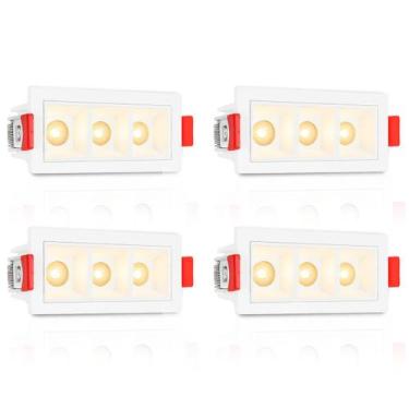 Imagem de 4 Mini Spot Led Triplo Downlight Embutir Pontual Bet90 - Acende a Luz