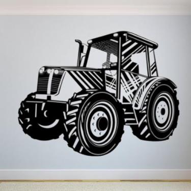 Imagem de Adesivos de parede de trator, pôsteres de parede de motocicleta de quatro rodas, decalques de arte de carro grande, murais decorativos para quarto das crianças 118 x 101 cm