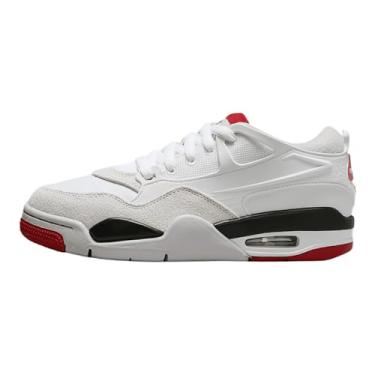 Imagem de Nike Tênis retrô Jordan 4 para meninos, Branco/vermelho universitário - preto, 18