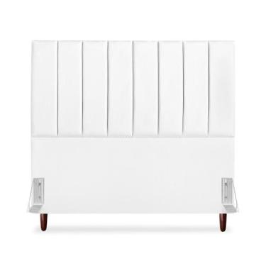 Imagem de Cabeceira De Casal Queen Carla 160 cm Com Frame Em Couro Branco - Tifa