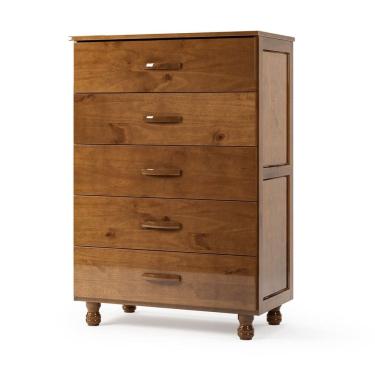 Imagem de Cômoda 5 Gavetas 100% Madeira Rústica