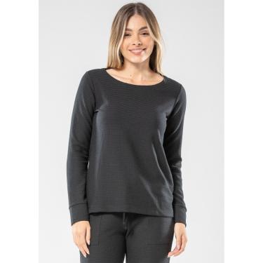Imagem de Blusa Manga Longa Pau a Pique Malha Texturizada Preto