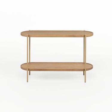 Imagem de Mesa Lateral Cantik 79,5 cm x 30 cm - Casavee, Mel Escuro / Dourado