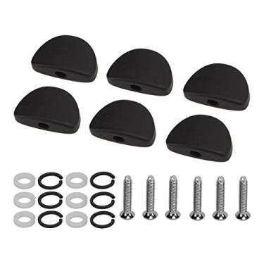 Imagem de RiToEasysports Afinação de Guitarra de - Botões Peg Botão de Cabeça da Máquina de Afinador de Metal de ébano para Eletrogitars, Inodoro e Durável, Fácil de Usar, Conjunto de 6 Peças (grande