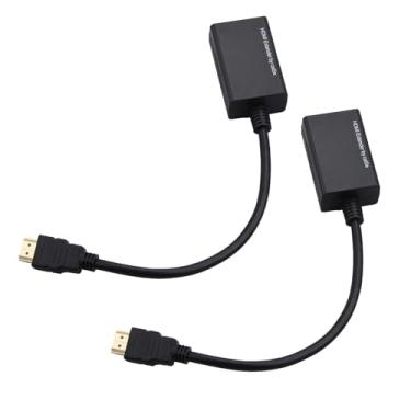 Imagem de DAGIJIRD Extensor HDMI 1080p até 30 m sobre CAT5e CAT6 Adaptador de extensão de cabo Ethernet suporta laptop DVD TV