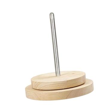 Imagem de oshhni Suporte de novelos de lã de madeira, suporte giratório para novelos de lã, para fios feito à mão para de barbante, entusiastas de crochê, 15 Cm X 17 Cm