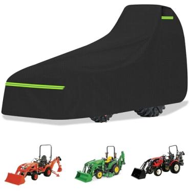 Imagem de Capa de trator Oxford impermeável 600D resistente para tratores compactos John Deere/Kubota/Mahindra com carregadores dianteiros e retroescavadeiras, proteção UV para todos os climas (450 cm C x 196