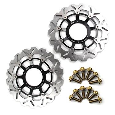 Imagem de Discos de freio dianteiro Arashi Rotores com parafusos de montagem para Honda CBR600R 2003-2022 NonABS, CBR1000RR 2004-2005, CB1300 2003-2008, CB1300F 2005-2010, CTX1300 ABS 2008. 14-200 16 Preto