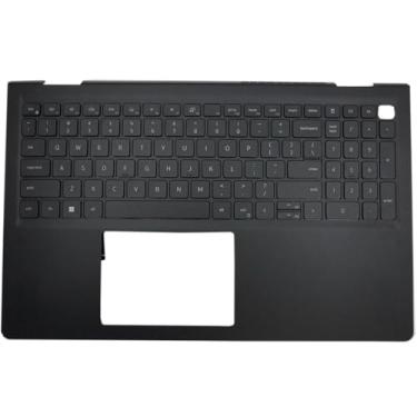 Imagem de Novo estojo de apoio de palma superior para notebook, com teclado dos EUA, retroiluminado, tamanho 39.6 cm, sem porta tipo C, substituição preta para Dell Ins. 3510 3511 3515 3520 3521 0418CV
