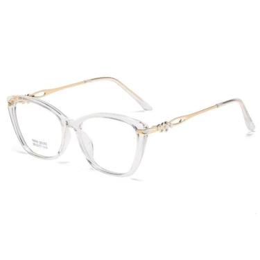 Imagem de Armação de Óculos Feminino Sem Grau Estiloso e Confortável Design Elegante (Transparente)