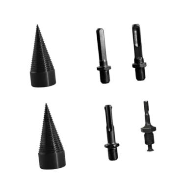 Imagem de Ｂｅｓｇａ Broca para rachar madeira com 4 parafusos de perfuração, cone removível, parafuso divisor de toras de alta velocidade, cone para furadeiras elétricas, 32 Mm 42 Mm