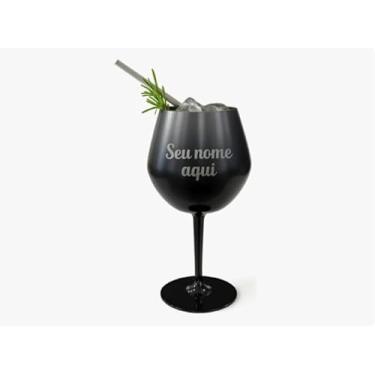 Imagem de Taça Térmica Inox 2 em 1 Vinho Gin Drinks Cerveja 414ml Copo Térmico Haste Removível Aço Inoxidável Conserva Bebidas Geladas Isolamento Térmico Parede Dupla Cocktail Coquetel (ROXA) (Preta)