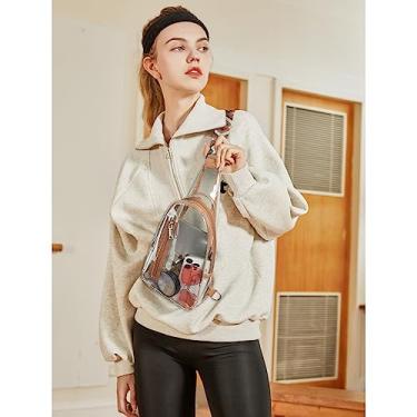 Imagem de Bolsa transparente para eventos de estádio, bolsas transparentes para mulheres, bolsa tiracolo transparente para shows, 4 - Marrom, Tendência