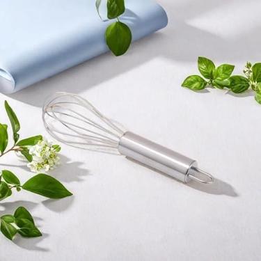 Imagem de Batedores de 15 cm para cozinhar, batedor de arame de aço inoxidável para cozinhar, batedor de balão para misturar, misturar batendo ovos (prata)