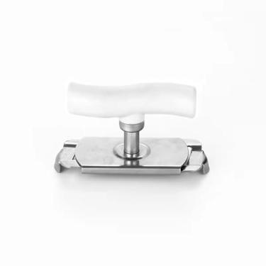Imagem de Abridor de garrafa branco de aço inoxidável – Abridor de latas e garrafas durável e eficiente para uso diário