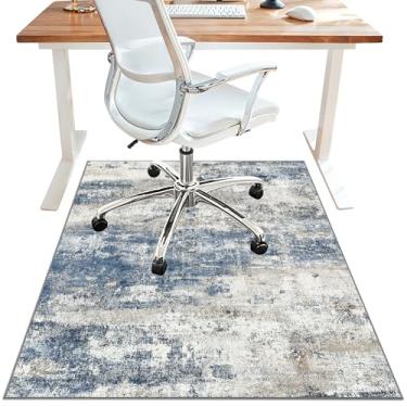 Imagem de Tapete de cadeira de escritório para piso de azulejo de madeira, tapetes de mesa abstratos de 122 x 152 cm para cadeira de escritório em cadeiras com rodinhas tapete, tapete antiderrapante de 0,6 cm