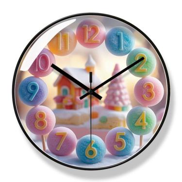 Imagem de Relógio de parede Creative Candy, quartzo de 30 cm com carrapato silencioso
