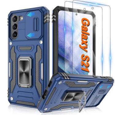 Imagem de Capa ATUMP para Samsung Galaxy S21, 6.2", azul marinho, anel 360