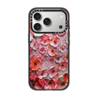 Imagem de CASETiFY Capa Impact para iPhone 17 Pro [fina/compatível com Magsafe/2,5 m. Proteção contra quedas de grau militar 4X] - Jardim de rosas de flores de Barcelona - Preto transparente