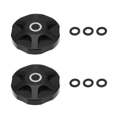 Imagem de Micro Traders 2 x tampa de ombro preta para garfo de bicicleta com junta de liga de alumínio compatível com Manitou Mountain Bike