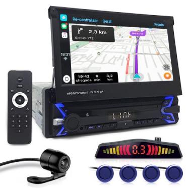 Imagem de Kit Multimídia Tela Retrátil + Câmera Ré + Sensor Ré Azul Ecosport 200