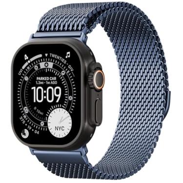 Imagem de Pulseira de malha magnética milanesa compatível com Apple Watch Ultra séries 3/2/1 de 49 mm, 46 mm, 45 mm, 44 mm, 42 mm, 41 mm, 40 mm e 38 mm para Apple Watch Ultra 3/2/1 séries 11 10 9 8 7 6 5 4 SE
