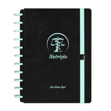 Imagem de Caderno De Disco Iscool Inteligente Personalizado 140 Folhas Profissões Preto Verde Oceano Nutrição Grande G+