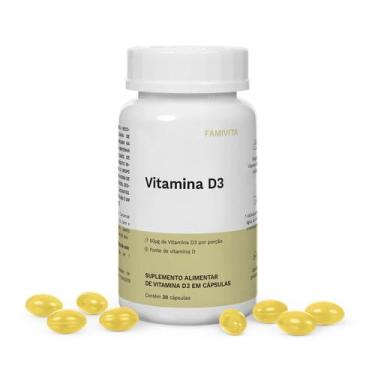 Imagem de Vitamina D3 Famivita 2000 UI  Suplemento de Vitamina D 30 Cápsulas
