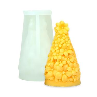 Imagem de Tone Fun Moldes de silicone para árvore de Natal de girassol 3D para fazer velas, resina, velas de aromaterapia, sabonete de cera artesanal, decoração de casa, artesanato
