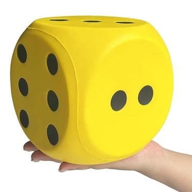 Imagem de funnysquee Dados gigantes de espuma kawaii: um brinquedo educativo divertido para noites de jogos e sessões de aprendizagem (amarelo sorte)