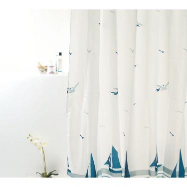 Imagem de Coina Box Poliéster Barco Azul 198x180cm - Uzoo Cortina Box Poliester 1.98x1.80m Barco Azul 821779cy