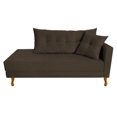 Imagem de Recamier Azura 185cm Com Almofada Lado Esquerdo Suede Cor Marrom