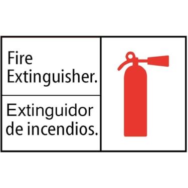 Imagem de Zing Green Products Placa de segurança "extintor de incêndio" de plástico reciclado, inglês/espanhol, preto/vermelho/branco, 35,5 cm de comprimento, 25,4 cm de largura