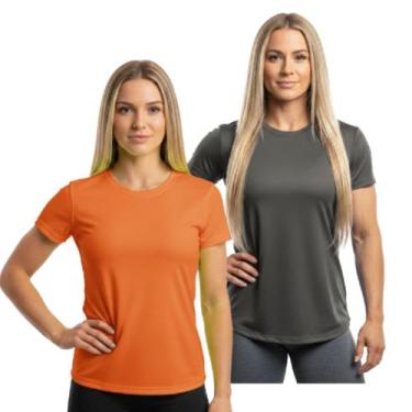 Imagem de Kit 2 Camisetas Dry Fit Feminina Manga Curta Trendixx  Secagem Rápida 