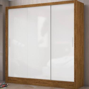 Imagem de Guarda-roupa Dubai Sem Espelho Freijó/branco Carioca Móveis Freijó Com Branco