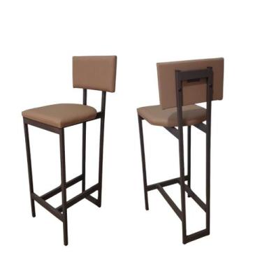 Imagem de Kit 2 Banquetas Hator para Balcão e Área Gourmet Marrom - Soho Mobília