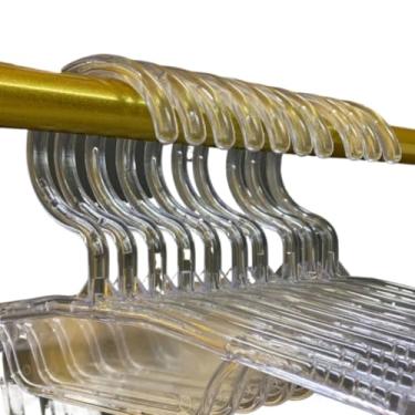 Imagem de Kit com 10 Cabides Silhueta Adulto – Visual Clean e Organização (Transparentes)