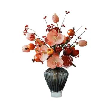 Imagem de Flores artificiais Flores artificiais buquê de casamento flores seda sala estar arranjo mesa decorações para casa arranjos