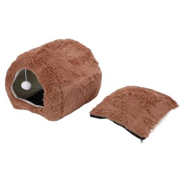 Imagem de Haofy Tenda Mongol para Gatos, Barraca Quente para Gatos Com Almofada de Espuma Espessa, Cama de Pelúcia Macia para Cachorros, Caverna Respirável para Animais de Estimação, Capa