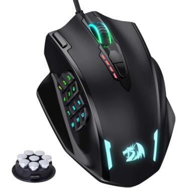 Imagem de Mouse M908 Impact RGB LED MMO com botões laterais Mouse para jogos com fio óptico com 12.400DPI, alta precisão, 20 botões programáveis para mouse