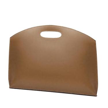 Imagem de Bolsa de PVC Caramelo, viagem portátil de longa duração e escritório para, bolsa para laptop, pasta feminina, bolsa de trabalho, uso diário, capacidade de arquivo, organizador de documentos grande